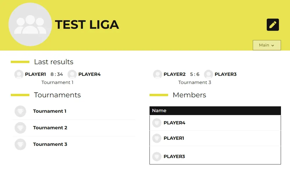 Combining tournaments into a league