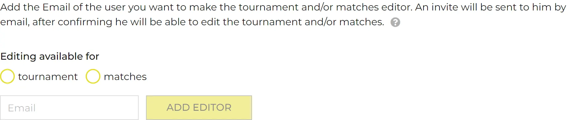 Tournament Editors
